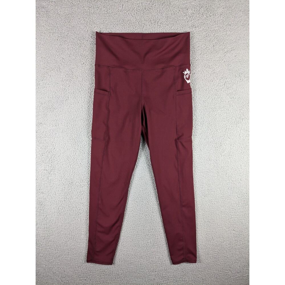 Booty Queen Leggings Womens Large Red Athletic Gym Workout Pants Running